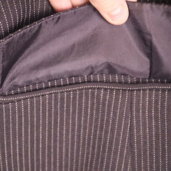 PINSTRIPE BLAZER 14 Tahari Black White Warm Fall Spring Work Office Jacket Suit - Picture 5 of 7